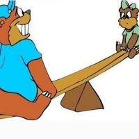 卡通儿童跷跷板图片