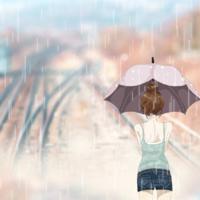 撑伞的女孩图片