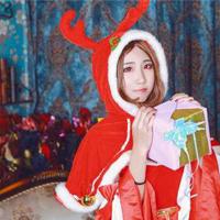 王者荣耀狂撸貂蝉圣诞装cos