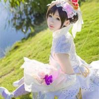 王者荣耀小乔纯白花嫁真人cos