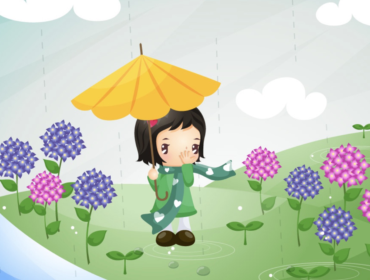 撑伞的女孩图片