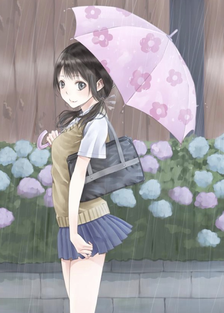 撑伞的女孩图片