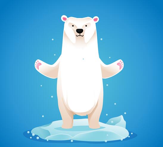 北极熊卡通图片