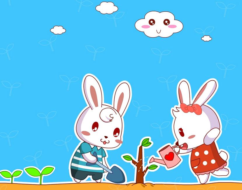 卡通小白兔图片