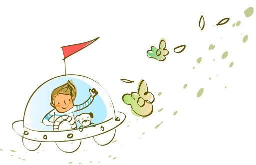 卡通宇宙飞船图片