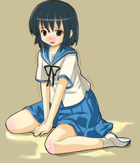 动漫小女孩穿裙子尿裤子图片