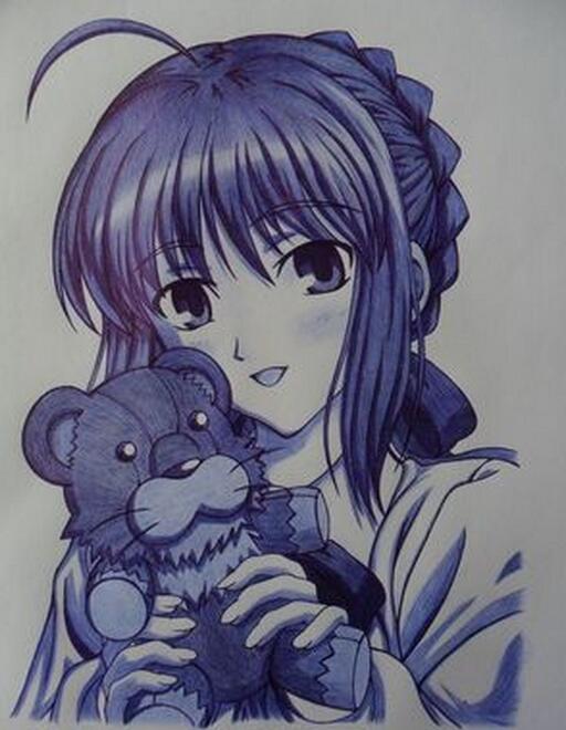 圆珠笔画动漫人物