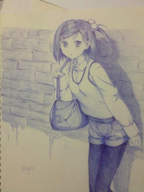 圆珠笔画动漫人物