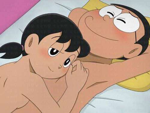 日系漫画 大雄和静香一起洗澡