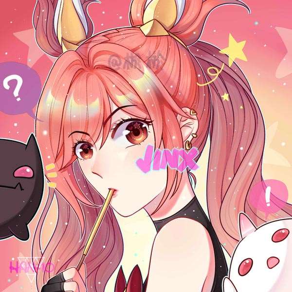 lol阿狸与金克丝福利泳装漫画