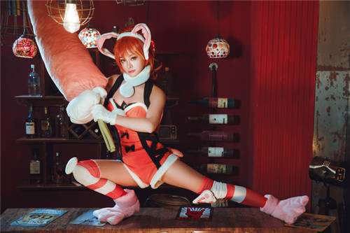 王者荣耀兔女郎花木兰丝袜福利cos