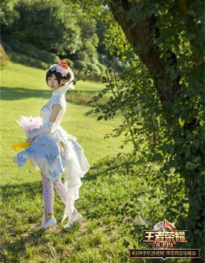 王者荣耀小乔纯白花嫁真人cos