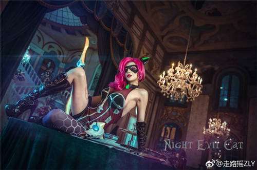 王者荣耀阿轲暗夜猫娘cos